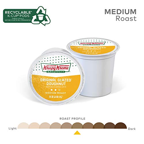 Krispy Kreme Original Glazed Doughnut Flavored Coffee Pods - 96 Count, Keurig Compatible, Medium Roast, Recyclable