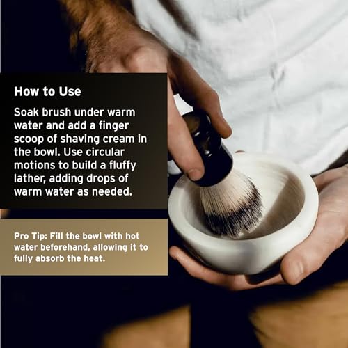 Supply Solid White Marble Shaving Bowl for Men - Keeps Lather Warm, Handcrafted