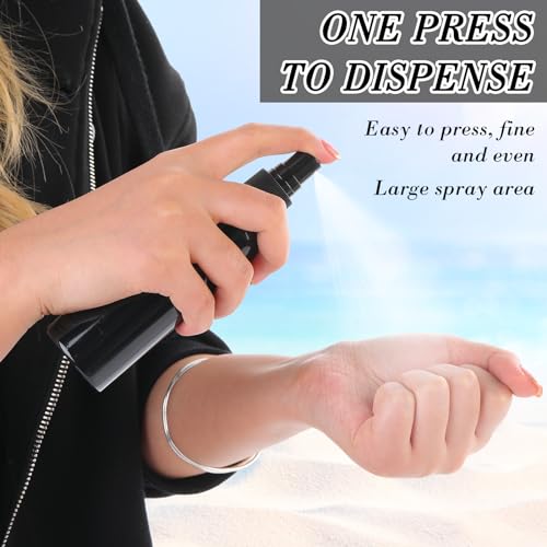 Kigley 100 Pcs Small Spray Bottle Bulk 4 oz Plastic Empty Mist Spray Bottles for Essential Oils Fine Mist Sprayer Reusable Refillable Portable Travel Containers for Perfume Cleaning Samples(Black)