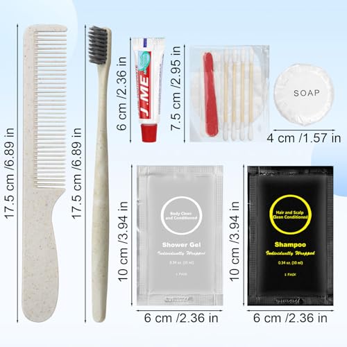 Travel Size Toiletries Kit 7 Inch Bulk Personal Hygiene Sets for Homeless 20 Pack