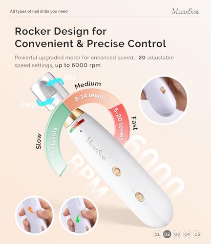 Cordless Pedicure Nail Drill for Thick Toenails - Rechargeable Manicure Tool