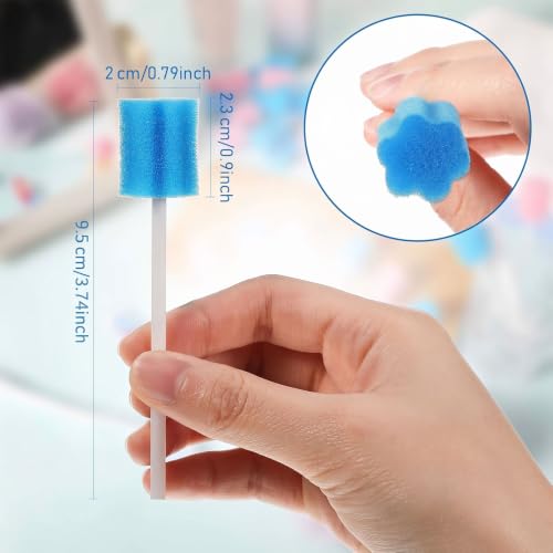 Outus 300pcs 3.74 Inch Disposable Mouth Swabs Soft Sponge Tips, Pink & Blue