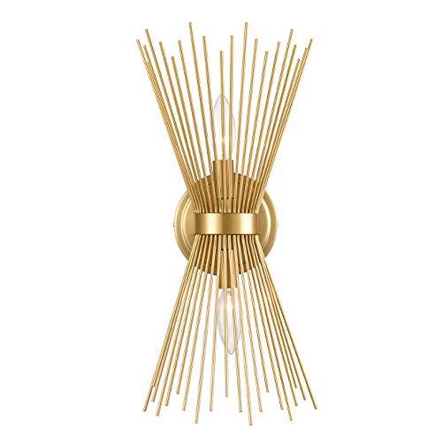 Brass Starburst Vanity Wall Sconce Light Mid-Century Style - YUBOLE