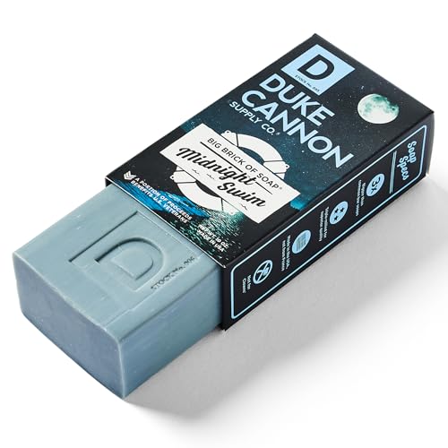 Duke Cannon Big Brick Soap Bar for Men Midnight Swim 10 oz 3 Pack - Long-Lasting Freshness