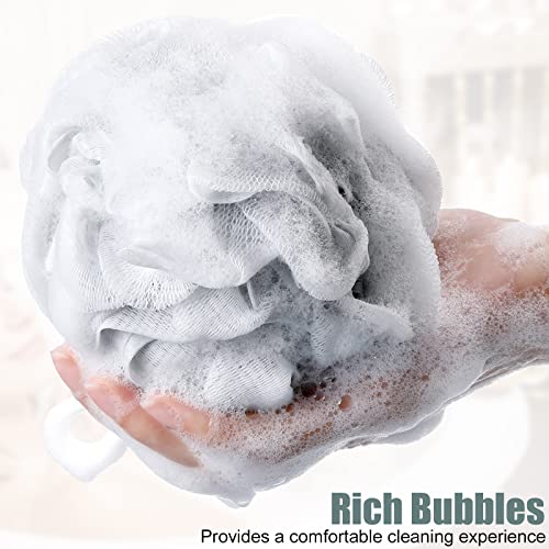 Large Mesh Bath Loofah Sponges Set of 32 Exfoliating Shower Poufs for Men & Women