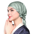LilySilk Silk Bonnet for Sleeping Womens Sleep Cap 100% 19MM Mulberry Silk for Long Curly Hair Adjustable Stretchy Avocado Green