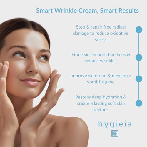 Hygieia + Smart Wrinkle Cream | Liposomal Anti-Aging Face Moisturizer with Bio Active 1% Idebenone, Retinol (Vitamin A), Hyaluronic Acid | Deeply Penetrating Hydration for Fine Lines & Wrinkles | 4 oz