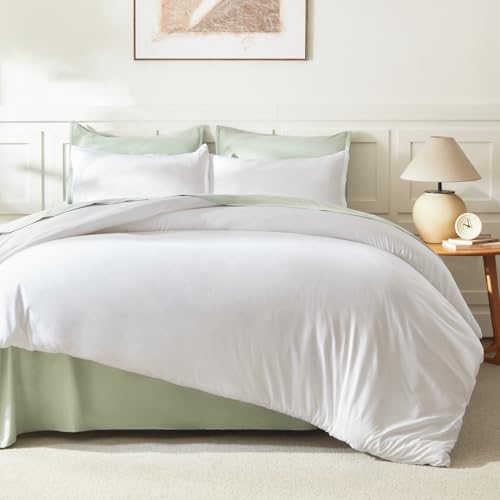 Oversized King Comforter Set - White Lightweight Bedding with Pillowcases - Bright White / Oversized King