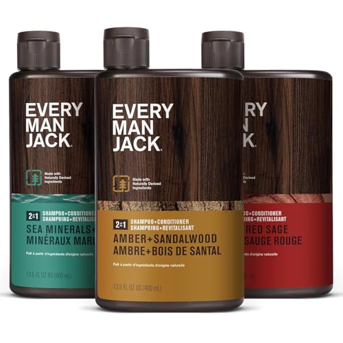 Men's 2-in-1 Shampoo & Conditioner Set - Deep Cleansing, Hydrating, 13.5 oz, 3 Pack