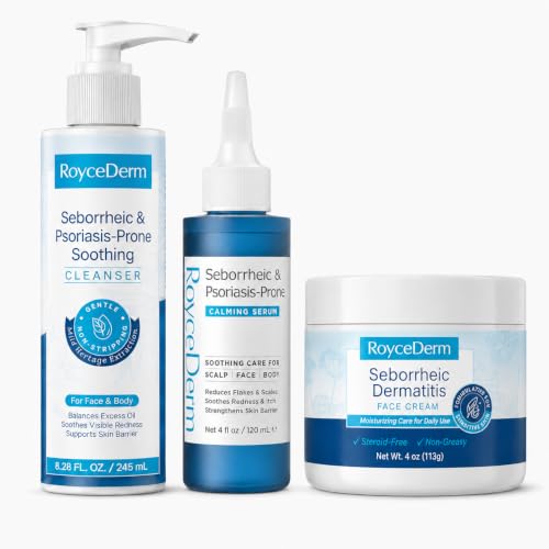 Seborrheic Dermatitis Care Set Face Wash Serum & Face Cream - Fragrance-Free Routine for Sensitive Skin