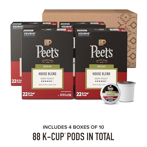 Decaf Dark Roast Coffee Pods - 88 K-Cups (4 Pack of 22)