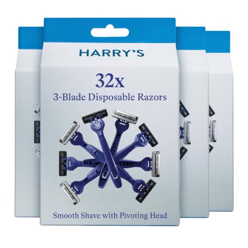 Harry's Disposable Razors for Men - 32 Count Pack of 4 (8 Razors per Pack)