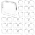 Clear Waterproof Cosmetic Bag - 20 Pack 9.8 Inch Travel Toiletry Organizer with Zipper - White Variation