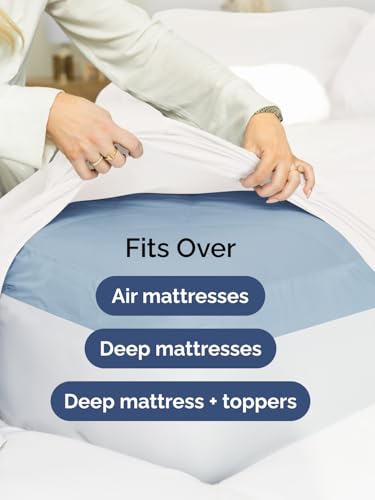 CGK Extra Deep Split King Bed Sheet Set - 7pc Cooling Microfiber Bedding - Antique White - Variation 02