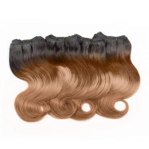 Hengya 8 8 8 8 / 1B/30 Ombre Body Wave Human Hair Bundles 12A Virgin Short Extensions