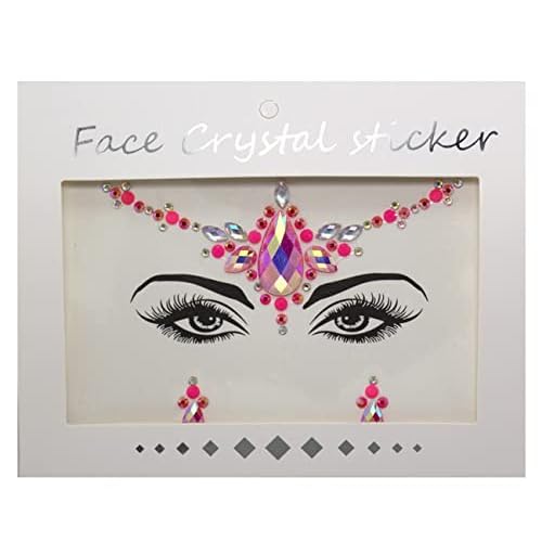 Face Jewels Tattoo Mermaid Face Crystal Stickers Rhinestones Body Glitters Removable Face Gem for Halloween Costume Party 6Pcs (Set C)