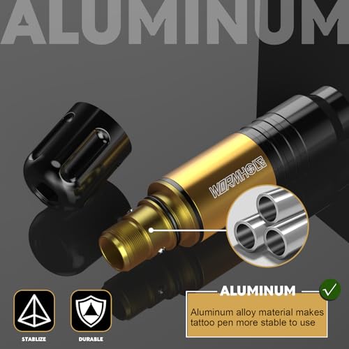 Wireless Rotary Tattoo Gun Kit with 1050mAh Battery - Gold Finish, Complete Professional Tattoo Equipment