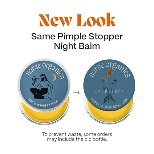 Norse Organics Pimple Stopper Night Balm | Acne Spot Treatment for Redness and Soothing Skin | Natural Bioactive Ingredients Help Treat Blemishes and Breakouts | Dermatologist Approved Skincare | 1 oz