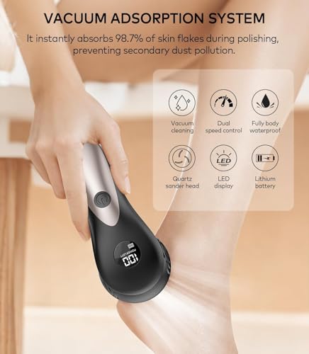 Rechargeable Electric Callus Remover for Feet with Vacuum - Black2