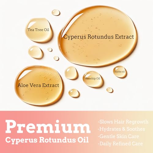 Cyperus Rotundus Oil for Hair Removal ? Natural Hair Removal Oil, Cyprus Rotundus Serum Roll-On for Smooth Skin, Gentle Hair Removal Care For Reducing Body Hair Growth, 60ml