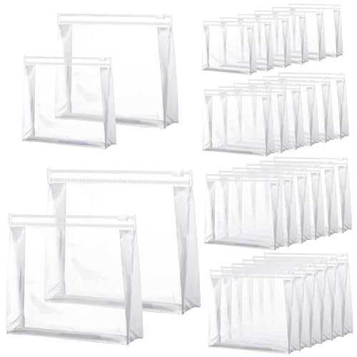 Mini Clear Makeup Bag 100 Pack - 11, 9.8, 7.9, 5.9 Inch PVC Organizer
