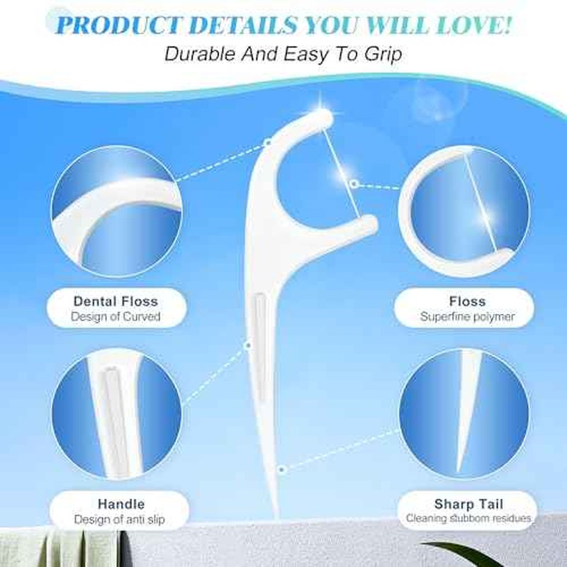 Individually Wrapped Floss Picks, 52 Count Multi-Color Oral Care Flossers for Adults with Handy Case, Mini Disposable Dental Floss Singles Bag for Travel, Hotel, Restaurant, Office, Car, Wedding