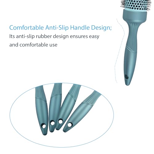 Professional Hair Brush Set for Blowouts - 4-Piece Round & Paddle Styling Brushes