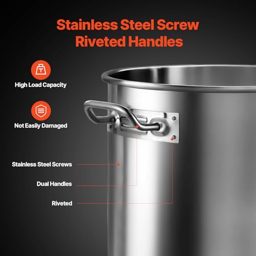 35.9 Quarts Stainless Steel Stockpot - Heavy Duty Commercial Cooking Pot with Lid & Basket