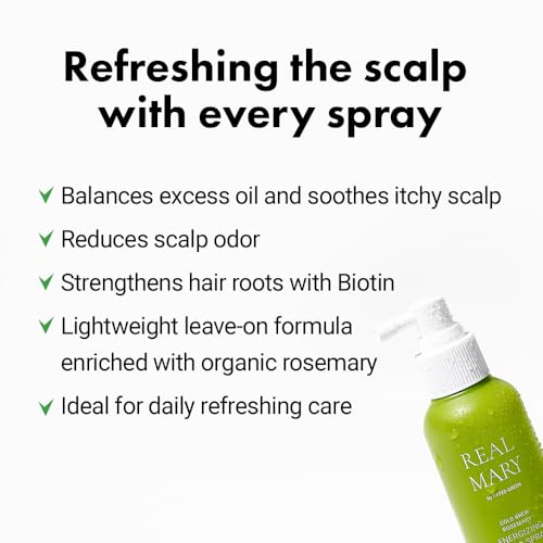 Biotin Hair Growth Spray for Thinning Hair - Scalp Revitalizer with Rosemary & Ginger