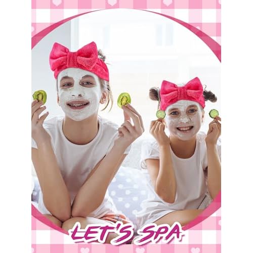 Sintuff 24 Pcs Sleepover Party Supplies for Girls 6 Spa Robes for Girls Slumber Party 6 Tote Bags 6 Headbands 6 Spa Masks