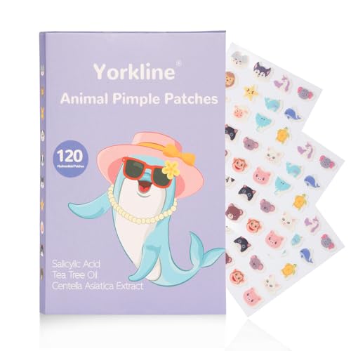 Cute Animal Hydrocolloid Pimple Patches, Acne Treatment with Salicylic Acid, Tea Tree Oil, Fast Healing and Gentle on Skin (120 Count)