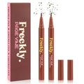 2PCS Freckle Pen, Soft Dot Faux Freckle Stamp for Natural Lifelike Sun-kissed Makeup, Waterproof & Long Lasting Quick Dry Magic Fake Freckles Stain Marker (01 Light & 02 Medium)
