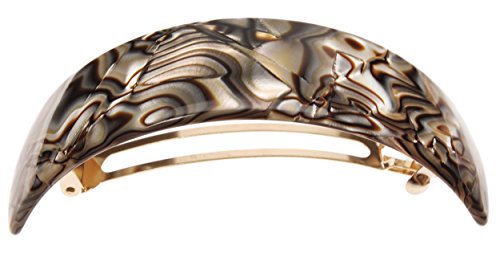 France Luxe Extra Volume Onyx Hair Barrette for Thick Hair, 4 Inch