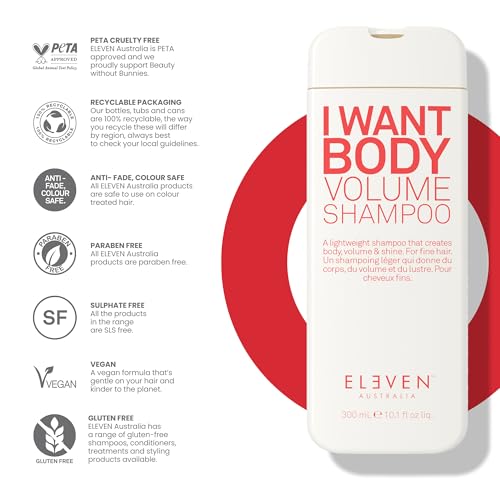 Eleven Australia I Want Body Volume Shampoo for Fine Hair - 32.5 Fl Oz