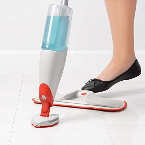 OXO Microfiber Spray Mop with Detachable Scrubber - Pack of 1, Red/White
