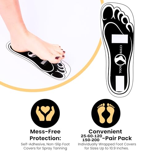 Black Disposable Spray Tan Feet Pads - 120 Pairs for Salon & Home Use