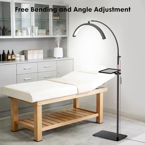 Black Half Moon Lash Light with Magnifier & Tool Tray for Eyelash Extensions