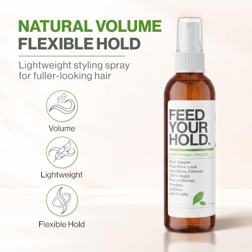 Volumizing Hair Spray for Fine Hair - Organic, Vegan, 4oz - Flexible Hold & Shine