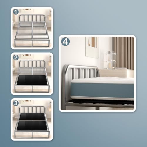 Yarfyk Full Size Bunkie Board 10mm Folding Spring Support Flat Mattress Foundation