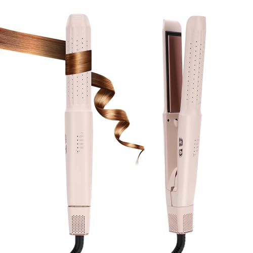 2-in-1 Hair Straightener and Curler Styler with Cool Air Safety - Blush
