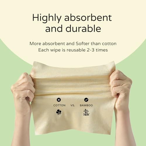 PoeticEHome Ultra-Soft Dry Baby Wipes 100pcs Facial Tissue Clean Towels for Sensitive Skin, Unscented & Unbleached Disposable Wash Cloths