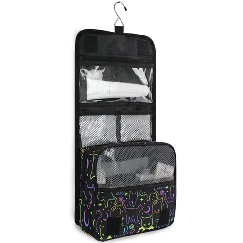 MNSRUU Hanging Toiletry Bag Witchcraft Black Cats Makeup Bag Travel bag for Toiletries Portable Toiletry Organizer Bags Toiletry Bag for Women Men, Travel-Essentials Toiletry Bag