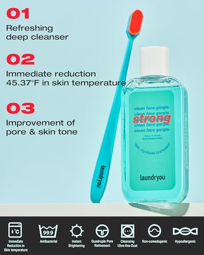 Strong Gel-to-Foam Facial Cleanser with PHA for Oily & Acne-Prone Skin - Korean Skincare, 5.64 fl oz - Variation of THIS listing