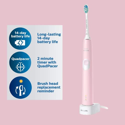 Electric Rechargeable Toothbrush for Plaque Control Pastel Pink
