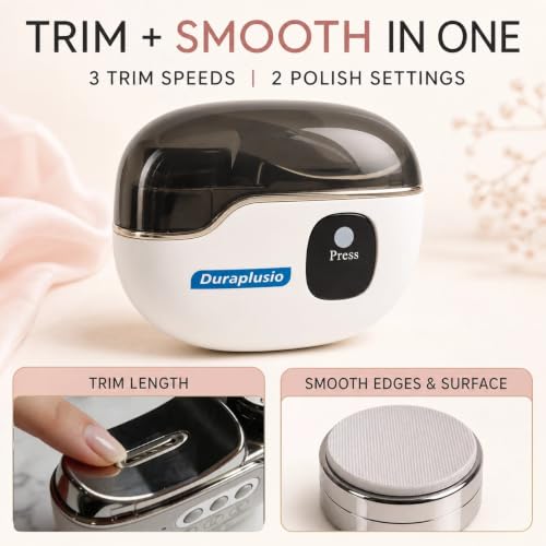 Electric Nail Clipper & Polisher with Safety Guard - Rechargeable Fingernail Care Device
