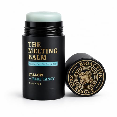 Moisturizing Solid Balm for Face & Body - Grass-Fed Tallow & Blue Tansy - 2.5 oz