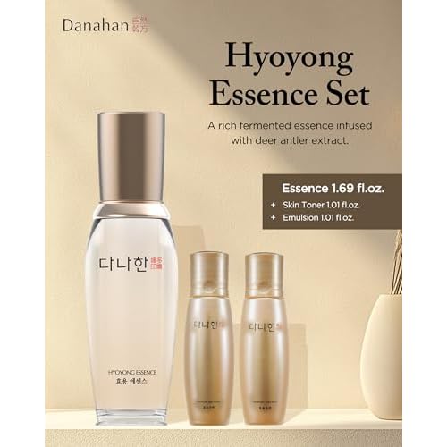 Hyoyong Korean Herbal Fermented Essence Gift Set (2 Pack) ? 30+ Botanical Hydrating Face Serum with Bonus Travel Size, Helps Improve Look of Firmness & Glow, 1.69 + 1.01 fl oz
