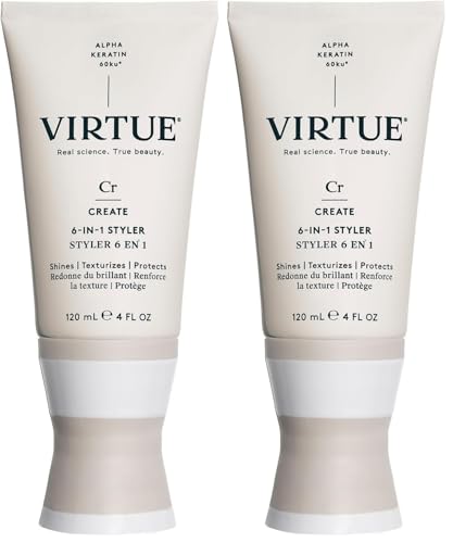 Virtue 6-in-1 Hair Styler & Styling Cream with Heat Protection - 4 Fl Oz Pack of 2