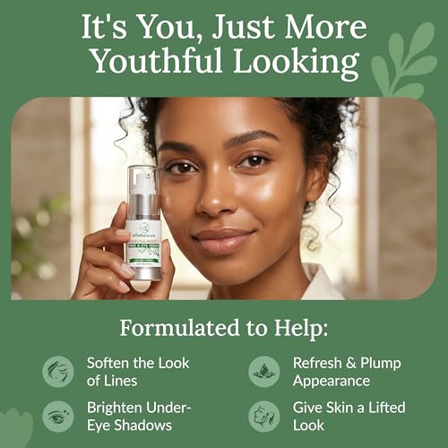 Wild Naturals Manuka Honey Face & Eye Serum with Vitamin C & Hyaluronic Acid - Anti-Aging, Dark Circles, Fine Lines, Made in USA - 0.5 Fl Oz
