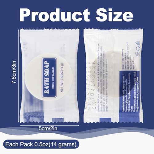 100 Pack Travel Size Bar Soap - Individually Wrapped, 0.5 oz Each - Ideal for Hotels & Travel - Variation of THIS listing
